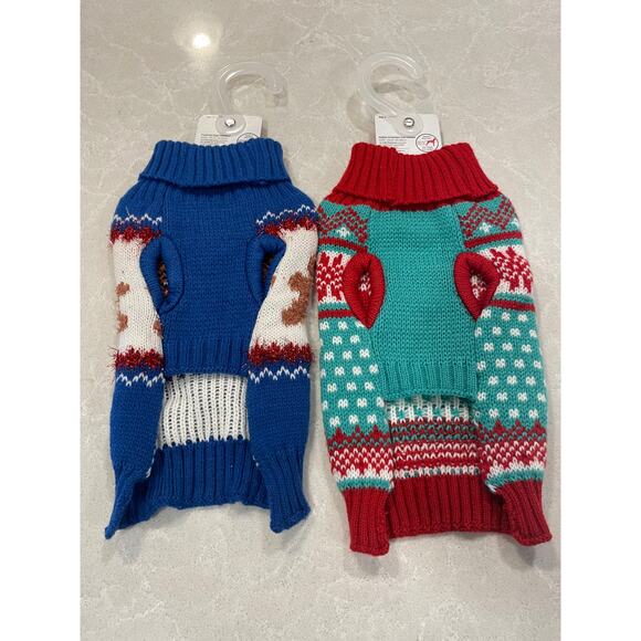 Pet Central Dog sweater XS LOT OF 2 gingerbread and snowflakes new w/tags - Picture 6 of 7